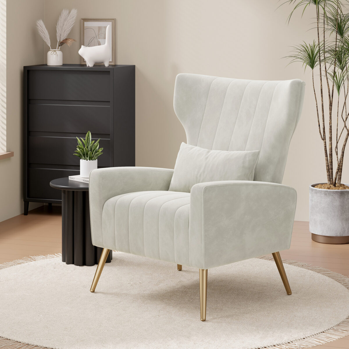 Modern Velvet Lounge Chair - Elegant & Comfortable Accent Chair for Home 