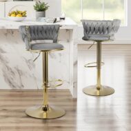 Modern Velvet Bar Stool - Stylish and Comfortable High Stool for Kitchen and Dining Room 